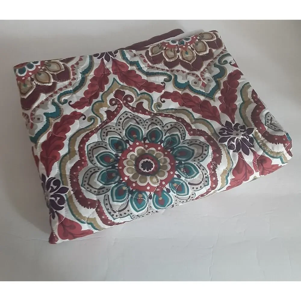 Home Accents Turnstyle pillow Shams x2 Quilted Floral Earth Tones